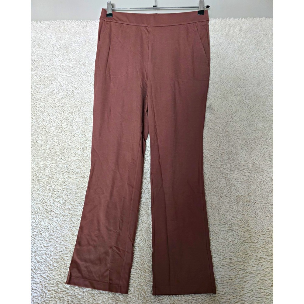 Isaac Mizrahi Live! Women's Brown Knit Straight Leg Pull-On Pants